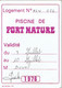 Ancien Ticket D'entrée à La Piscine De Port Nature, Cap D'Adge (1976) - Toegangskaarten