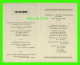 PROGRAMME - CONFÉRENCE-CONCERT, LA SOCIÉTÉ ST-JEAN-BAPTISTE DE QUÉBEC LE 9 MARS 1927 - 4 PAGES - - Programmes