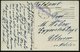 1917 (19.1.) WILHELMSHAVEN, Maschinenstempel + Briefstempel: Festungslazarett Deckoffiziersabtl.2, Color-Feldpost-Ak.: R - Other & Unclassified