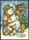 1993 RUSSLAND, 10 Rbl. Bild-Ganzsache: Frohe Festtage! = Schneemann Mit Hund, Beerenstraß U. Vögel, Ungebr. - Hund, Wolf - Other & Unclassified