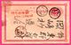 Covers Chine - China Or Japan - Oblit. X 3 - Entier Postal - 1 Sn Rouge - Affranchissement Stationnaire - Lettres & Documents