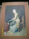 AQUARELLE PEINTURE PEINTRE SCENE TABLEAU COUTURE METIER - Wasserfarben