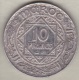 Maroc Protectorat Français. 10 Francs AH 1352 (1933), Mohammed V , En Argent - Maroc