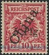 Postfrisch "5 Auf 10 Pfg 1. Tsingtau-Aushilfsausgabe Steilaufdruck Mit Aufdrucktype 1, Tadellos Postfrisch, Farbfrisch,  - Sonstige & Ohne Zuordnung