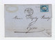 Timbre Sur Lettre Pour Lyon: Céres N° 60, Type 2, Obltitération Gros Points. CAD Montélimar 1874. CAD Lyon. (509) - 1701-1800: Précurseurs XVIII