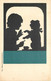 SILHOUETTE - Jeune Fille Et Chien - Scherenschnitt - Silhouette