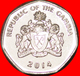 # CROCODILE: THE GAMBIA ★ 1 DALASI 2014 HEPTAGON! MINT LUSTER! LOW START ★ NO RESERVE! - Gambia