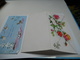 BONNE ANNEE CARTE COULEUR CARTE DOUBLE  N°T 62 ///  FLEURS ROSES ET HOUX - Nouvel An