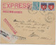 1943 - LETTRE RECOMMANDEE EXPRES De MONTPELLIER (HERAULT) => LYON - MERCURE - 1941-66 Armoiries Et Blasons