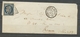 1850 Lettre N°4 25c Bleu Grille + CAD PARIS ES2 (60) Sup. Signée Potion X1742 - 1849-1876: Période Classique