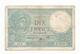 Billet , Dix Francs , 10 , MINERVE ,  12-10-1939, 2 Scans - 10 F 1916-1942 ''Minerve''