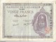 VINGT FRANCS - Banque De L'Algérie Surchargé TUNISIE - - Tunisia