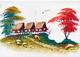 11 Pcs Of Vietnamese Handpainted Miniatyre Paintings On Fold-out Paper - Oriental Art