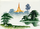 11 Pcs Of Vietnamese Handpainted Miniatyre Paintings On Fold-out Paper - Art Oriental