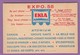 EXPO 58. CARTE PUBLICITAIRE "EKLA" SUR CARTON ÉPAIS ET OBLITÉRÉ BRUXELLES EXPO. - Lettres & Documents