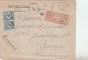 ALEXANDRIE PAIRE MOUCHON SURCHARGE YT 62 SUR LETTRE 17/1/22 POUR PARIS -                        TDA269A - Lettres & Documents