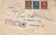 KING MICHAEL, CENSORED TIMISOARA NR 23 AND PITESTI NR 23, WW2, STAMPS ON REGISTERED COVER, 1944, ROMANIA - Storia Postale