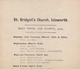 GREAT-BRITAIN :1915: ## St. Bridget's Church, Isleworth ##  Fragment Of The Programme Of The Holy Week And Easter 1915. - Europa