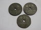 Belgique WWII  Lot De 3 Pieces De  10  Cts 1941 1942    Un Flan Rogné 1943      Zinc TTB - 10 Centimos