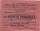 Papillon Publicitaire/ Théatre Du Petit Monde/ La Soeur De Gribouille/Théatre Municipal D'Epernay/HUMBLE/1930    PROG171 - Pubblicitari