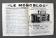 Dépliant Tarif  Pour "Le Monobloc" De CH BROUTIN Appareils Photo Et Accessoires En 1936 - Cámaras Fotográficas