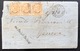 Italie Levant 1874 10 Centisimi Orange Bande De 3 De TUNISI Par La Voie Maritime Italienne, RR - General Issues