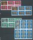 Cook Islands 1972 QEII Silver Wedding Coinage Set 7 In Blocks Of 5 + Label MNH / MLH - Cook Islands