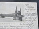 AK DR / Frankreich 1899 Elsass Gruss Aus Strassburg. Die Eisenbahnbrücke Bei Kehl. Nach Hilsenheim Mit AK Stempel - Elsass
