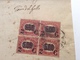 Regno D‘ Italia 1878 Sa. 35 BLOCCHI DI QUATTRO Fascetta Per Stampati > Firenze (lettera Italy  Wrapper Cover - Marcophilia