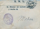 1908 , MADRID - MAHÓN , SOBRE DEL S.N.L. CON FRANQUICIA UNIVERSIDAD CENTRAL / ANTIGUOS ESTUDIOS DE MADRID , LLEGADA - Cartas & Documentos