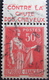 LOT R1752/516 - 1932 - TYPE PAIX - N°283h (IV) PUB : CONTRE LA CHUTE DES CHEVEUX - 1932-39 Paz