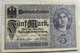 Billete Alemania. 5 Marcos. 1917. 1ª Guerra Mundial - 5 Mark