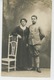 VIRE - Belle Carte Photo Couple Femme Et Militaire Décoré D'une Médaille - Photo A. ROUSSEAUX à VIRE - Vire