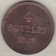 Guernesey 4 Doubles 1889 H  Bronze KM# 5 - Guernsey