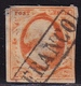 1864 Koning Willem III 15 Cent Oranje Ongetand NVPH 3 (albumvuller) - Gebruikt