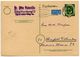 Germany, West 1954 10pf Postal Card W/ Postal Tax Stamp, Hamburg Postmark - Postcards - Used