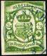 OLDENBURG 10b O, 1861, 1/3 Gr. Moosgrün, Fotoattest Brettl: Drei Seiten Breitrandig, Oben Rechts Berührt. Winzige Randsc - Oldenburg