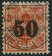 WÜRTTEMBERG 188 O, 1923, 50 Auf 25 Pf. Rotorange, Pracht, Fotoattest Klinkhammer, Mi. (1100.-) - Sonstige & Ohne Zuordnung