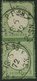 Dt. Reich 2b Paar O, 1872, 1/3 Gr. Dunkelsmaragdgrün Im Senkrechten Paar, Rauhe Zähnung, K1 BERLIN P.E. 38, Pracht, Foto - Used Stamps