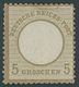 Dt. Reich 6 (*), 1872, 5 Gr. Ockerbraun, Ohne Gummi, Leichte Papieraufrauhung Sonst Farbfrisch Pracht, Fotobefund Krug,  - Gebraucht