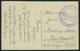 MSP VON 1914 - 1918 (Sperrfahrzeugdivision Der Elbe), 26.2.1915, Violetter Briefstempel, Feldpost-Ansichtskarte Von Bord - Maritime