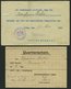 DT. FP IM BALTIKUM 1914/18 1916-18, 4 Interessante Feldpostbelege: U.a. Quartierschein, Fahrausweis Und Entlausungsbesch - Letonia