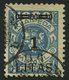 MEMELGEBIET 182III O, 1923, 1 L. Auf 1000 M. Grünlichblau, Type III, Feinst, Kurzbefund Huylmans - Memel (Klaipeda) 1923
