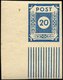 OST-SACHSEN 54b *, 1945, 20 Pf. Lebhaftpreußischblau Aus Der Unteren Linken Bogenecke, Falzrest, Pracht, Fotoattest Strö - Otros & Sin Clasificación