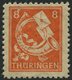 THÜRINGEN 96AYyy **, 1945, 8 Pf. Rotorange, Spargummi, Dünnes Papier, Attestkopie Herpichböhm, Mi. 100.- - Autres & Non Classés