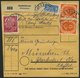 BUNDESREPUBLIK 126 BRIEF, 1954, 6 Pf. Posthorn Im Achterblock Rückseitig Und Waagerechtes Paar (vorderseitig) Mit 50 Pf. - Used Stamps