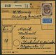 BUNDESREPUBLIK 136 Paar BRIEF, 1954, 70 Pf. Posthorn Im Waagerechten Paar Rückseitig Mit 60 Pf. Zusatzfrankatur Auf Pake - Used Stamps