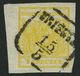 ÖSTERREICH 1Xd O, 1850, 1 Kr. Tiefkadmiumgelb, Handpapier, Type III, Linkes Randstück, Stempel TRIEST, Kabinett, Fotobef - Other & Unclassified
