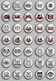 Baseball Fan ART BADGE BUTTON PIN SET 2 (1inch/25mm Diameter) 35 DIFF - Baseball