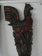 VERY RARE ; ANCIENNE PAIRE DE PROUE DE BATEAU EN BOIS SCULPTE & POLYCHROME MOTIF COQ - Kunst